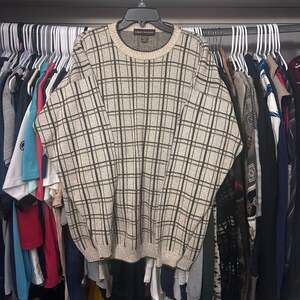 Liberty Sweaters Vintage Made in USA Plaid Knit Crewneck Sweater
